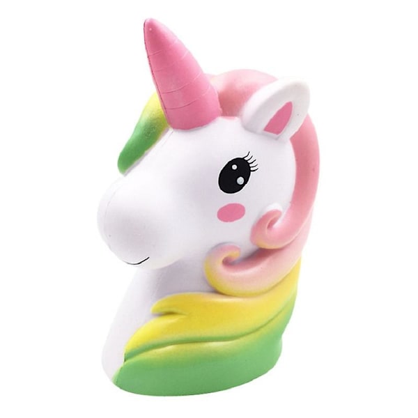 Färgglatt Enhörningshuvud Squishy Vuxen Stress Relief Klämleksaker