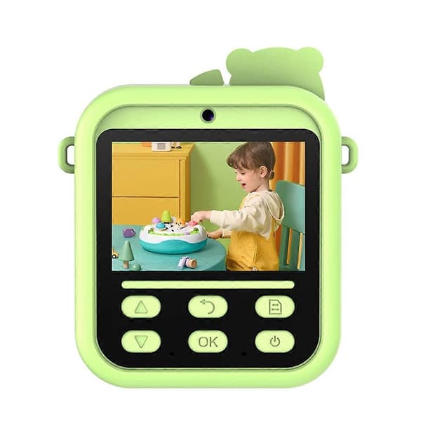 [LCS]S1 2,4 tums IPS-skärm Barnkamera Direktutskrift Digitalkamera Dubbla Linser HD Videoinspelare Multicolor Green Panda