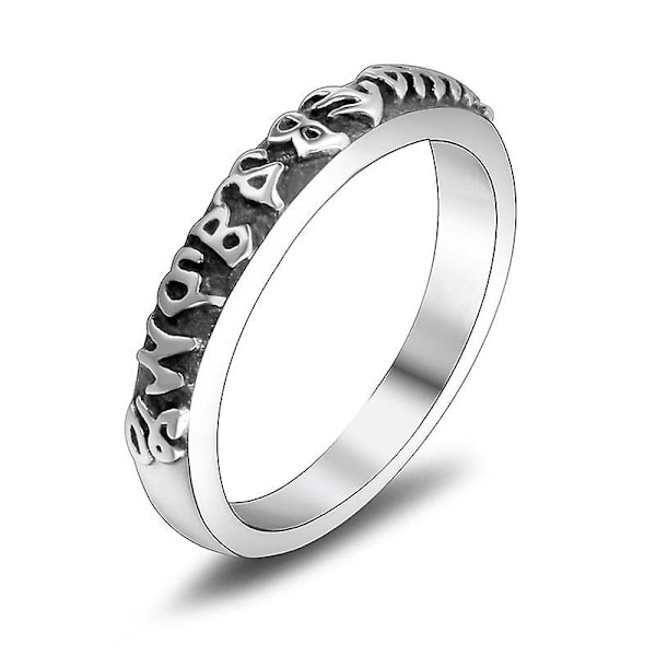 Fin Cirkel Retro Ring Parringar Titanstål Svansringar De Silver 11