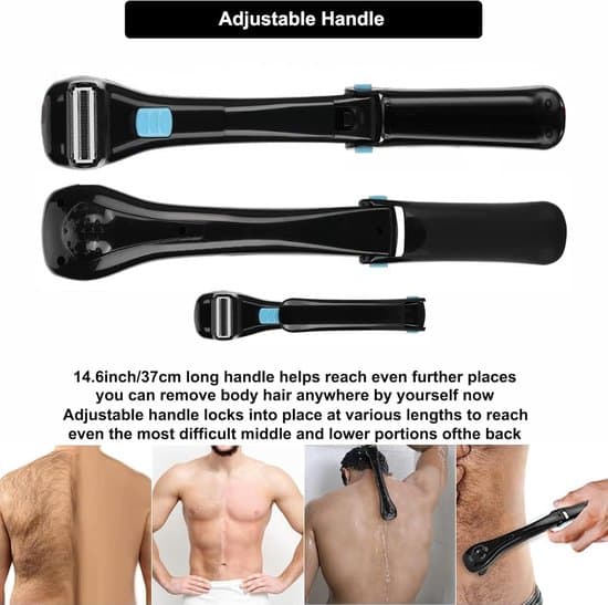 [LCS] Electric Shaver - Long Handle Electric Shaver - Foldable and Cordless - Suitable for Back, Shoulders and Hips - Suitable for Men