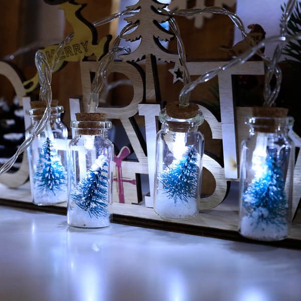 Julgransljus 20 LED Önskeflaska Ljusslinga Krist