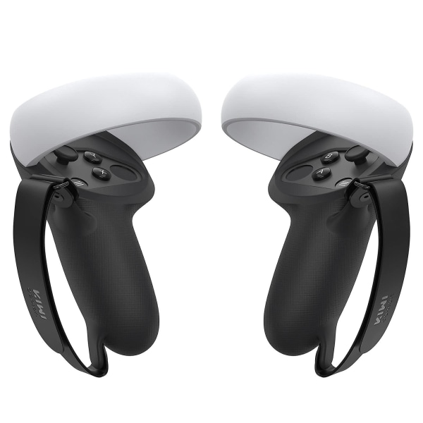 Lämplig för Oculus / Meta Quest 2 Controller Handtag Cover Tillbehör, Cover med justerbar ledrem (svart, 1 par)