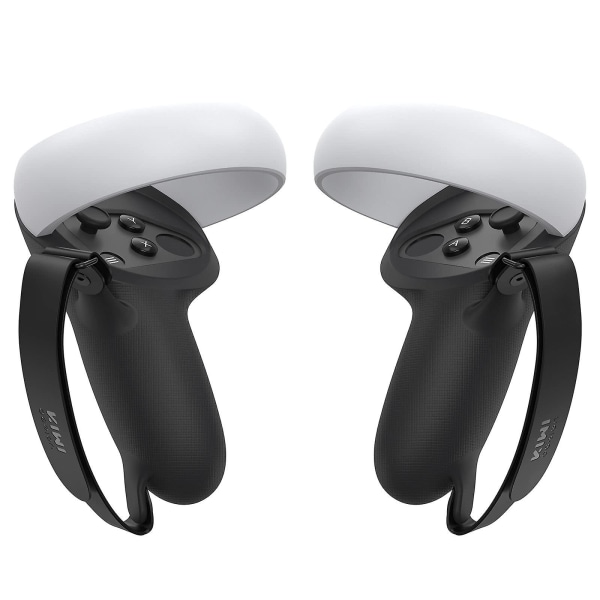Oculus Quest 2 Silikone Beskyttelsesring Cover Custom Sæt Tilbehør Anti-kaste Håndtag Beskyttelsescover Med Justerbar Håndrem (sort)