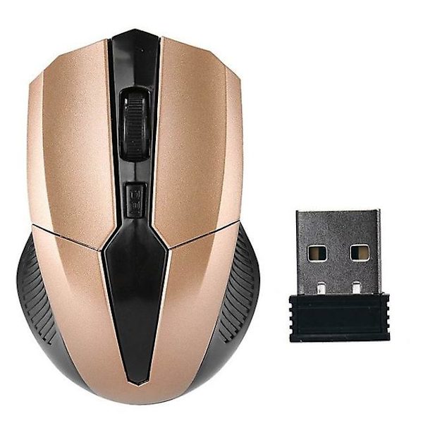 Portabel 319 2.4 GHz Trådlös Mus Justerbar 1200 DPI Optisk Gamingmus Trådlösa Hemmakontorsspelmöss För PC Dator Laptop gold