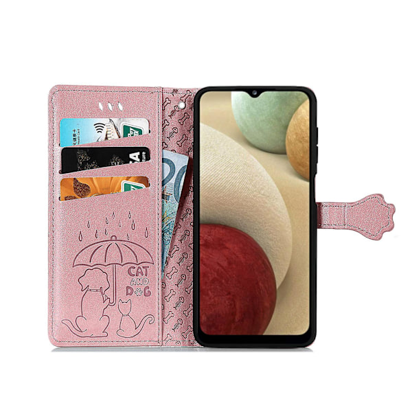 Etui til Samsung Galaxy A12 Flip Lommebok Preget Deksel Hou