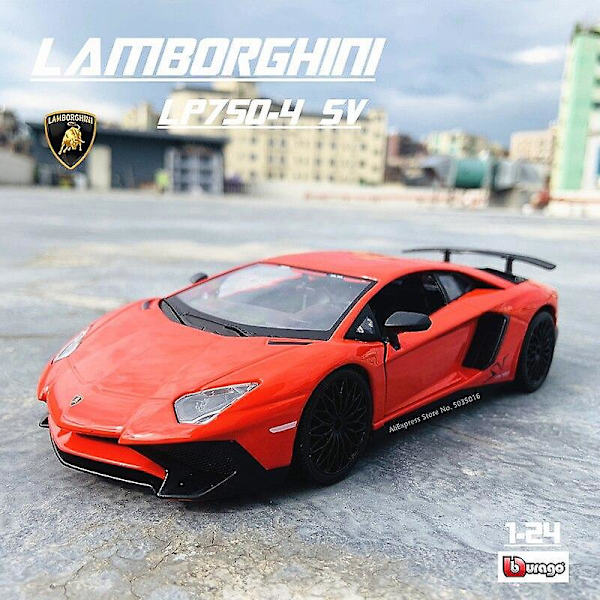 1:24 Lamborghini LP750 4 SV painevalettu metallinen lasten lelu poikaystävälle lahjaksi simulaatio seosauto (Punainen)