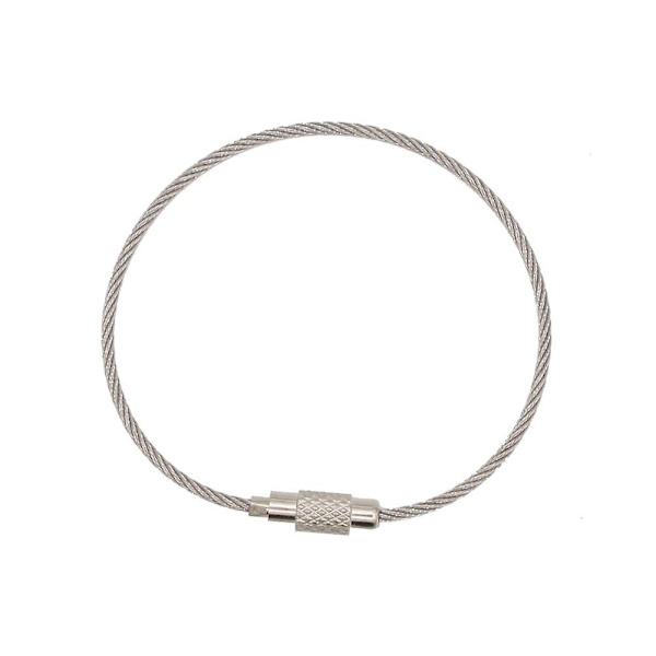 Rustfri Kabel Nøkkelring Wire Nøkkelknippe Kabel Løkker Med Nøkkelring Twist Barrel Farge Sølv (pakke med 7)