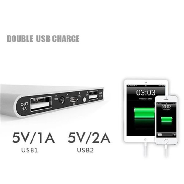 Externt Platt Batteri Kompatibelt med IPHONE 7 Plus Smartphone Tablet Univ