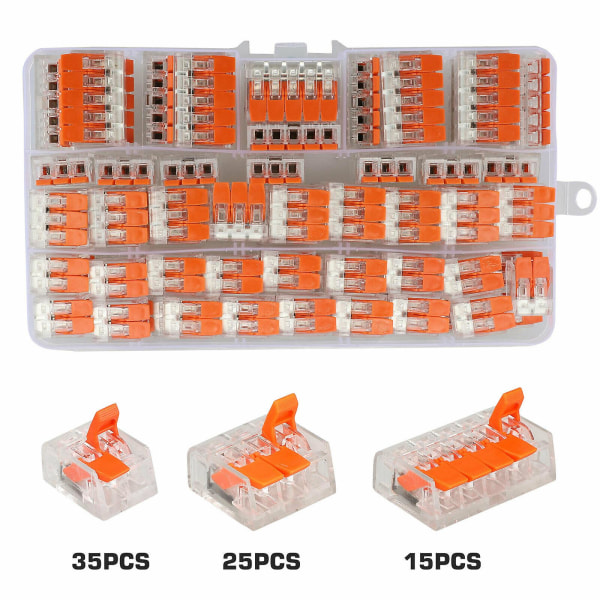 75 st 221-412 kompakta kopplingar Spakmutter Skarvningskopplingsledare för Wago