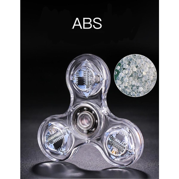 Kristall Luminous LED-ljus Fidget Spinner Hand Top Spinners Glow in Dark EDC Stress Relief Toys Gyroskop
