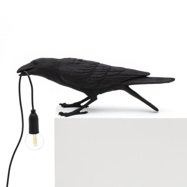 Bordslampa Seletti Singing Crow Svart