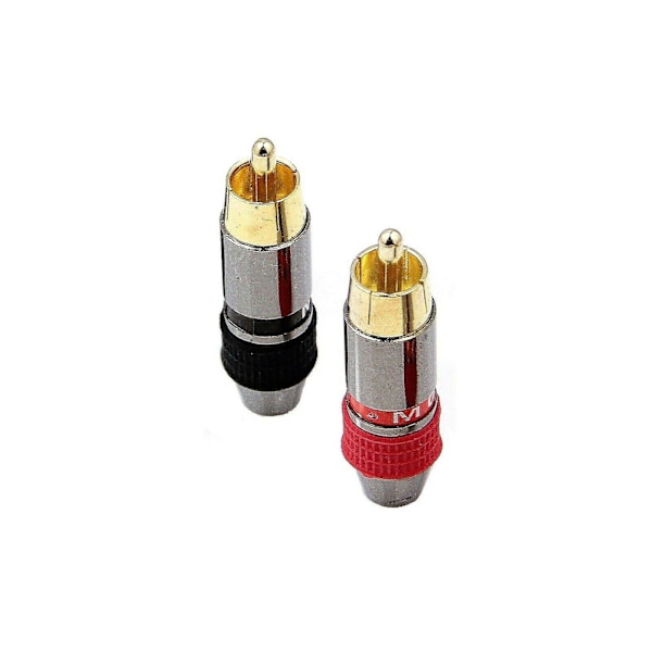 2 kpl Ammattimaiset RCA-liittimet, uros, juottamattomat, liitäntäsovittimet