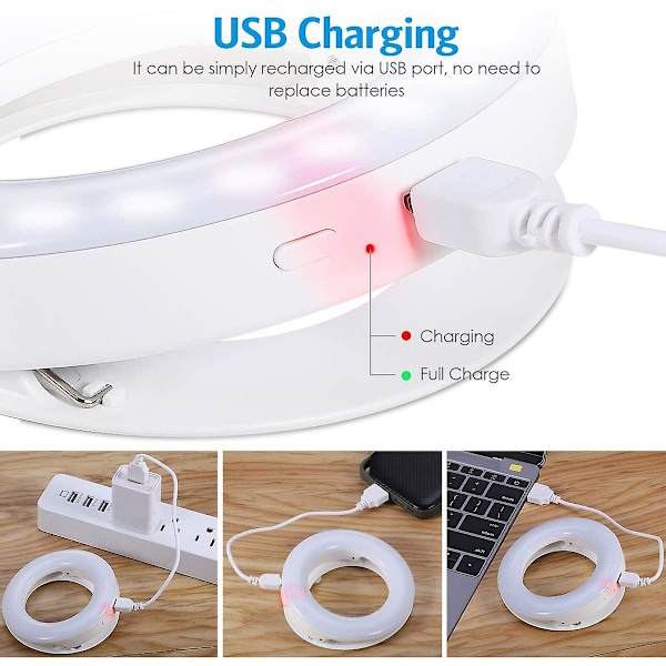 Selfie-valo, Selfie-valorengas, 40 LED-valorengas, Matkapuhelimen valorengas USB-ladattava (2 kpl)