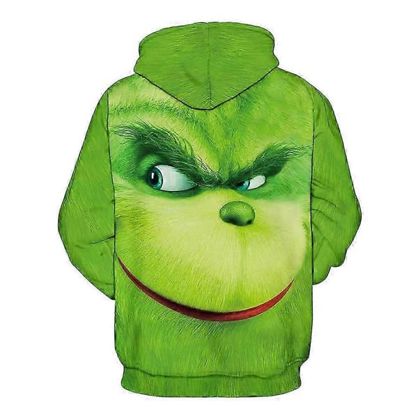 Unisex Børn The Grinch Hættetrøje Trykt Pullover Lomme Sweatshirt B 7-8Y