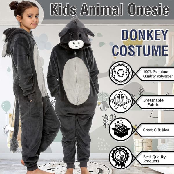 [LCS]Black Friday Unisex Åsna Djur Onesie Hel Pyjamas Set 2-3 Years