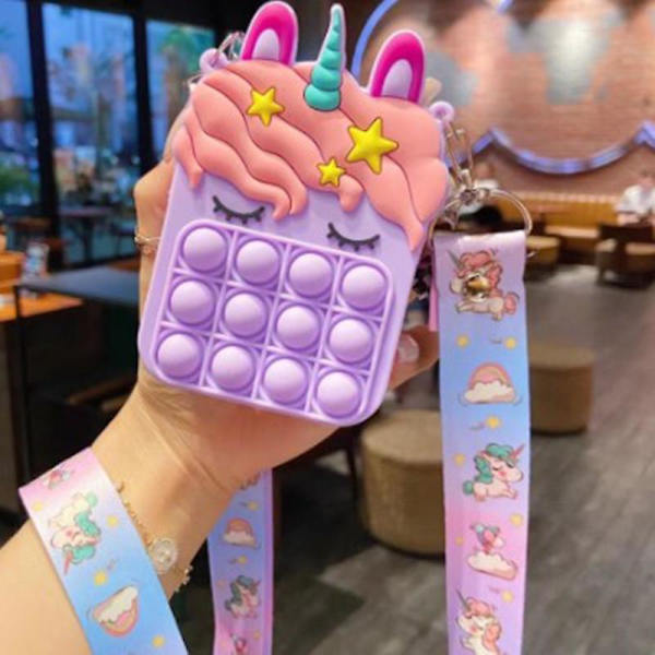 Push Pops Kupla Kolikkokukkaro Stressin Lievitys Erikoisleluja Mielen Harjoituslelut Lasten Juhlapeli Uusi Purple