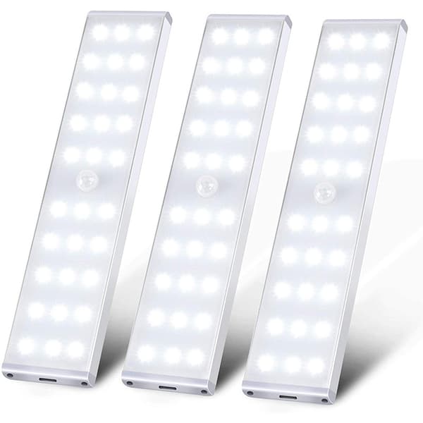 [LCS] 3-pack LED-garderobslampor, nyaste USB-laddningsbara 30 LED-rörelselampor