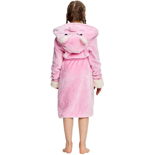 Reedca Flickor Enhörning Morgonrock Mjuk Badrock med Huva Sovkläder Loungewear Presenter Till Flickor Småbarn Barn Sherpa Rosa Gris 8-10 Years