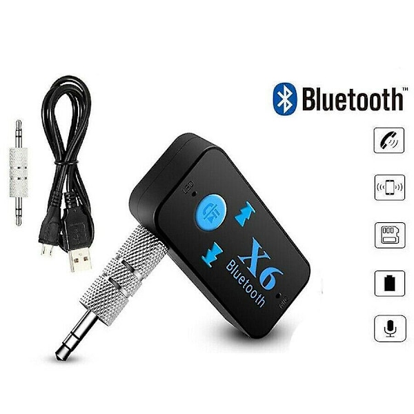 X6 Bærbar Trådløs Audio Aux Adapter 3.5mm Stereo Utgang Bil Hjemme Audio Musikk