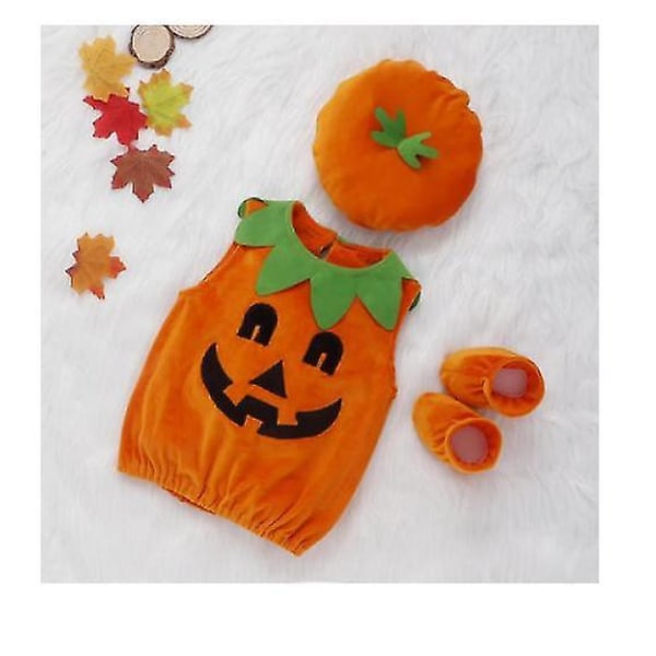 Barns pumpa kostym Set Christmas Halloween Party kostym 110CM