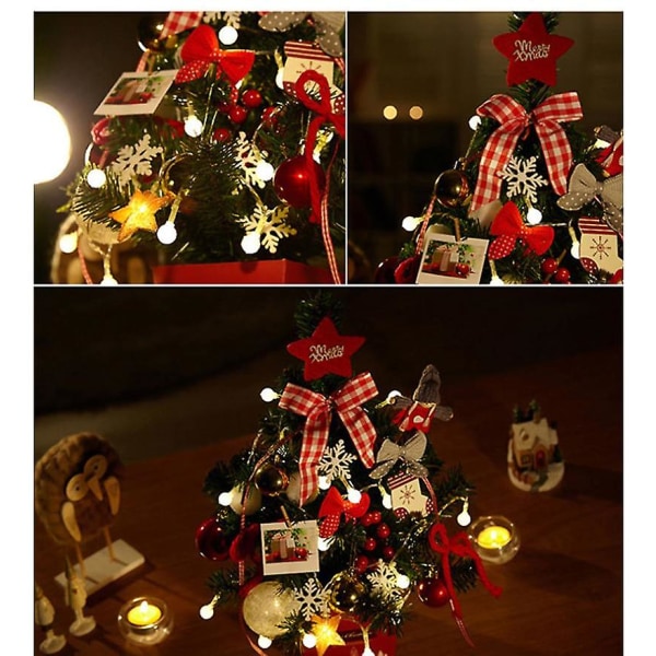 Mini Kunstig Juletre for Skrivebord 45cm Juledekorasjon RED