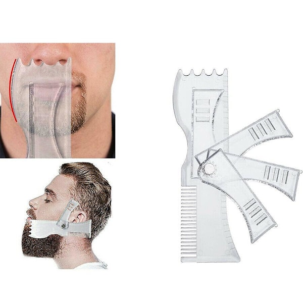 Skäggformningskam för män, mall för trimning, symmetri, hårstyling, barberarverktyg