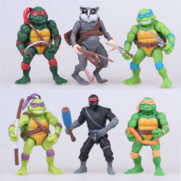 6st Ninja Turtles Set Action Figur Ninja Turtles Toy Set Plast Toy Figur Collection Tillbehör