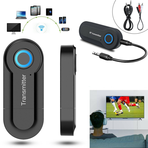 Trådlös Bluetooth 5.0-sändare Audio Rca 3,5 mm Aux USB -adapter Låg latens