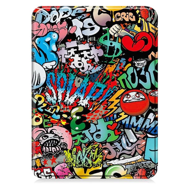 Ensfarget skinnveske til Kindle 12. generasjon 2024 Graffiti