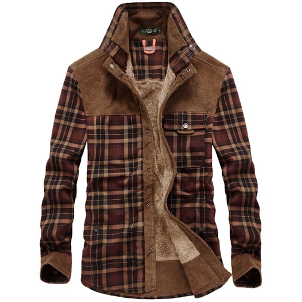 Herr Wanderer Jacka, Overland Flanelljacka, Långärmade Varma Fleece Skjortor Toppar Varma Business Coffee Coffee