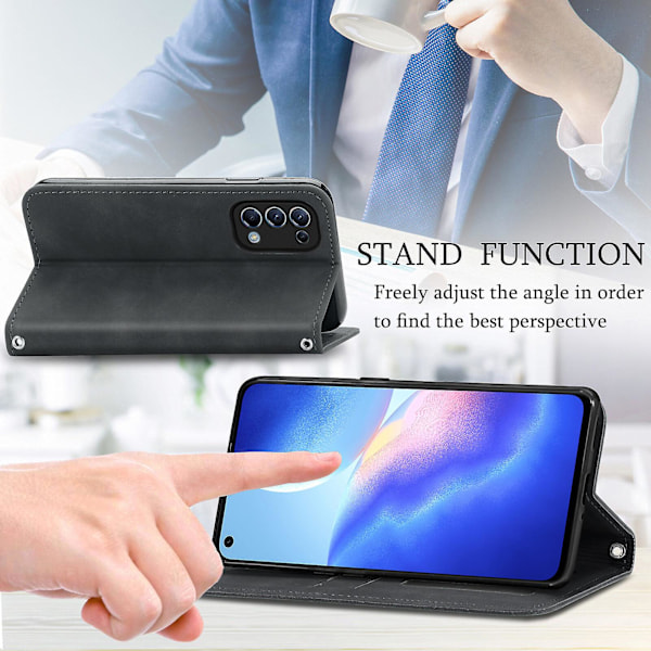 Etui til Oppo Find X3 Lite Magnetisk Lukning Læder Wallet Cover