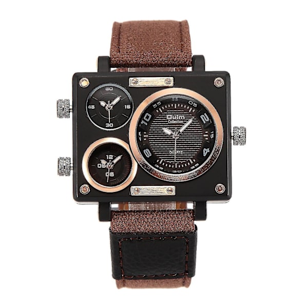 OULM 3595 Fashion Kreativ Urskive Polygon Urkasse Flere Tidszoner Herre Quartz
