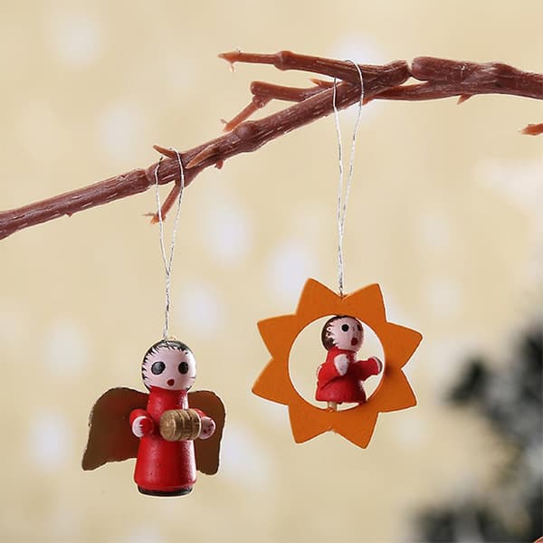 [LCS] Mini juldekorationer i trä - Rustik liten julgransdekoration