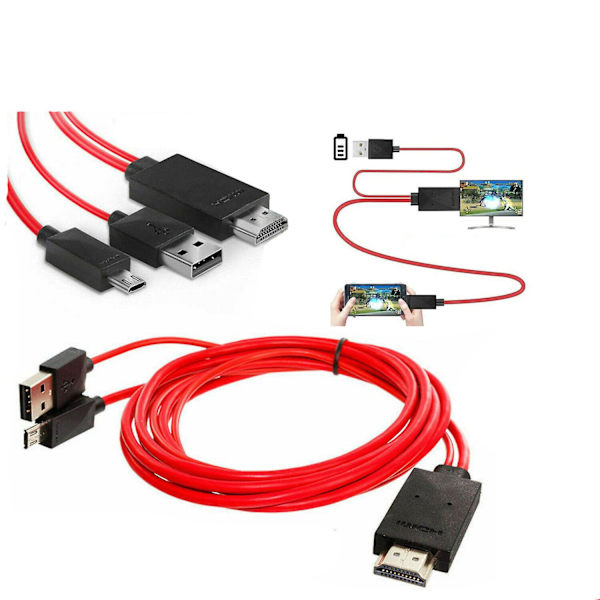 Til Android Samsung Telefoner Mandlig Micro Usb Mhl Til Hdmi 1080p Kabel Tv Udgangsledning