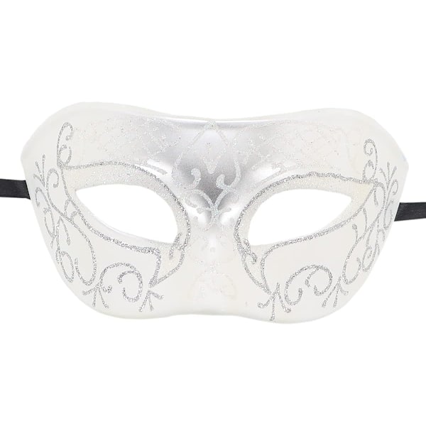 Par Maskeradmask Metall Järn Fjäril Balmask (Silver Vit) 2 Stycken silver