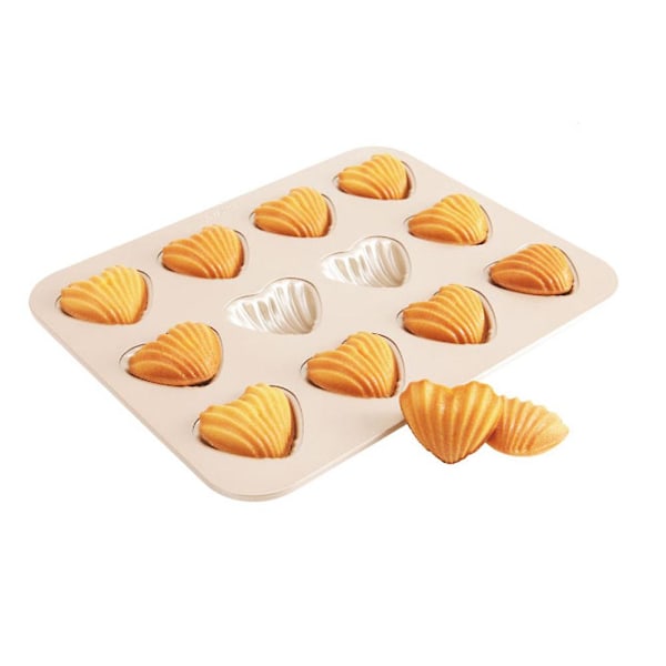 12 Huller Hjerteform Mini Muffin Kageform