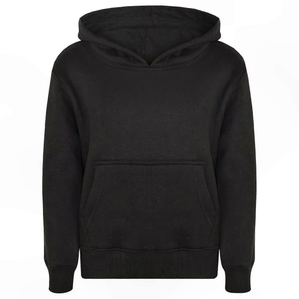 Ensfarget unisex hettegenser med joggebukse Black 3-4 Years