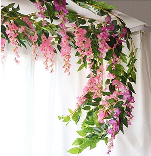 [LCS]4 kunstige blåregnblomster, smukke, lilla