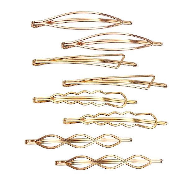 Hårnålar set geometriska hårklämmor metall hårnål minimalistisk hårstyling smycke