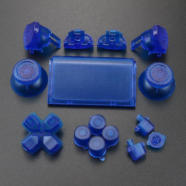 Yuxi komplett set joysticks dpad r1 l1 r2 l2 riktningsknapp abxy knappar jds 040 jds-040 Kompatibel med Sony PS4 Pro Slim-handkontroll Clear blue