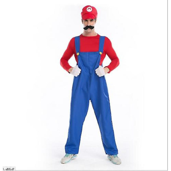 Super Mario Bros Maskerad Cosplay Kostym Julklapp red XL
