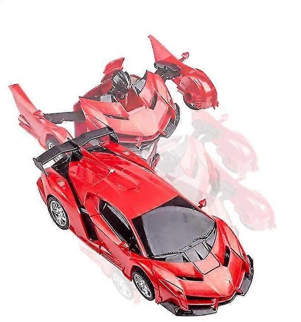 [LCS]Robotbil Transformerande Leksaker Med Fjärrkontroll Red
