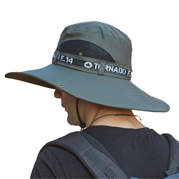Fiskehatt med bred brätte sommar vår herr bucket hattar vandring Sombrero Gorro solhatt för män utomhus resor safari bucket hatt Dark Grey