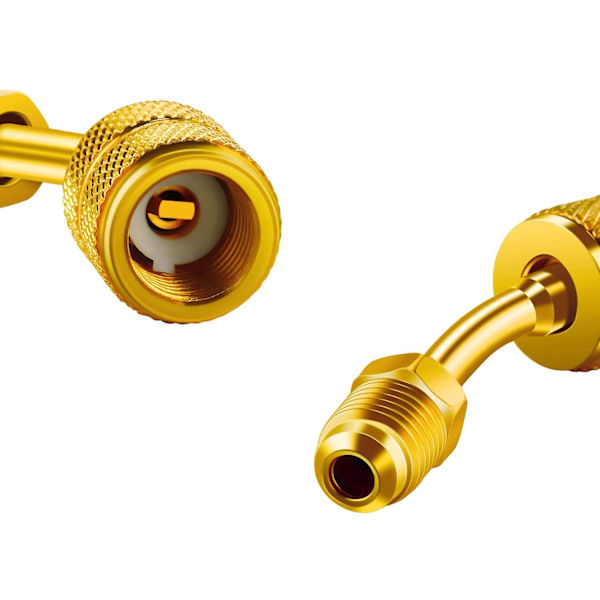 R410a Opladnings Vakuum Port Adapter Messing Konverter Med Fingerbøl 5/16 Tommer Sae Hun Hurtigkobling Til 1/4 Tommer Sae Han Flare Til Mini Split System Ai 1