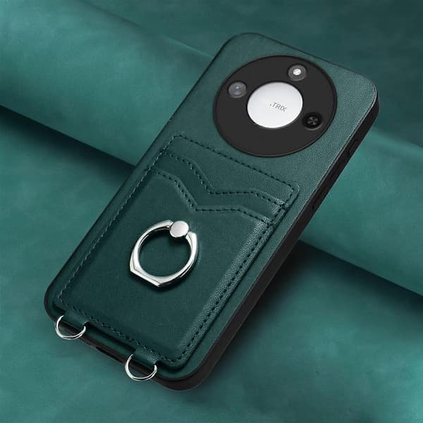 [LCS]R20 Ring Card Holder Telefoncover Green For Honor X60 / X9c Smart