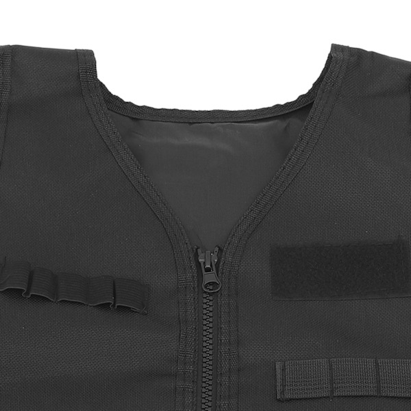 Skytevest for barn, pustende sikkerhetsvakt trening militærvest justerbar utendørs barn trening beskyttelsesvest svart S