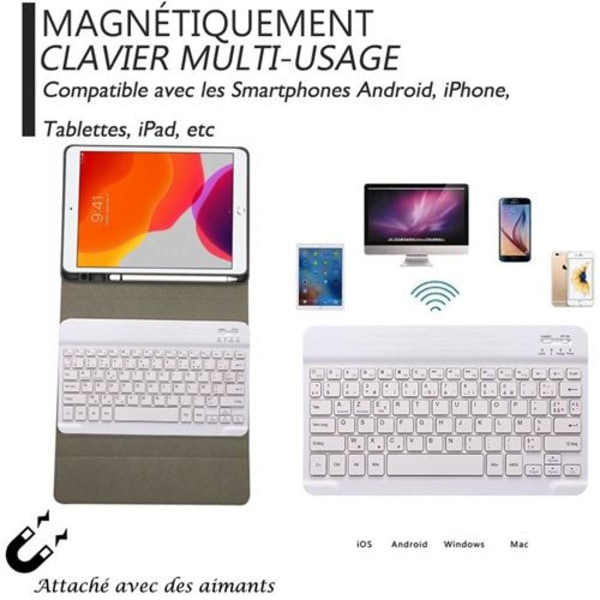 HSMY Case med franskt AZERTY Bluetooth tangentbord för iPad Pro 9.7