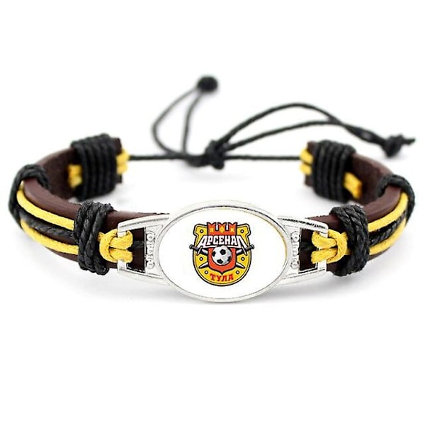Moscow Fotball Russisk Premier League Charms Ekte Skinn Armbånd & Armringer Fans Håndflettet Smykker