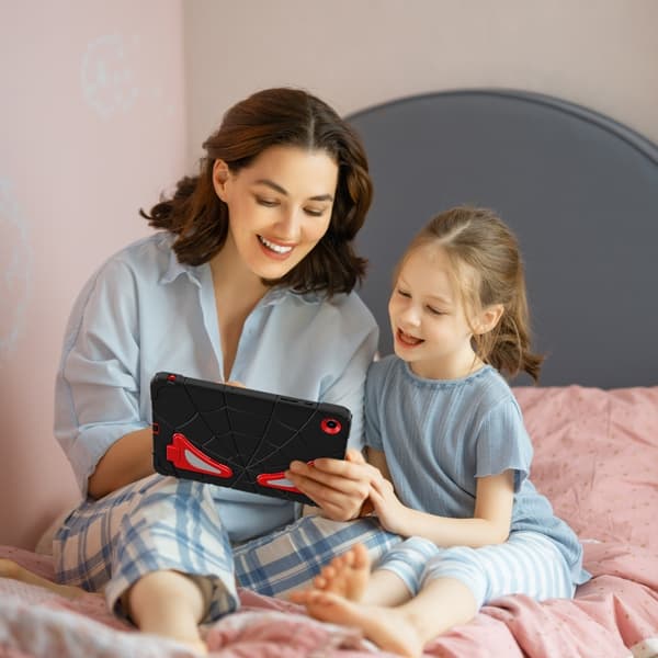 [LCS]Samsung Galaxy Tab A9+ / A11+ Spider Silikon Hybrid PC Støtsikkert Deksel Svart Röd