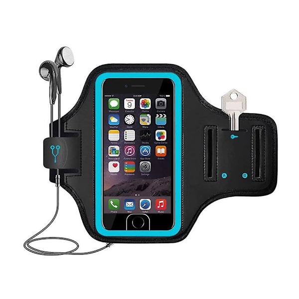 Mobiltelefon Armbånd Løbearmbånd Telefonholder Til Iphone 12/11/8/7/6 Serien Samsung Galaxy Blue 5.8 Inch